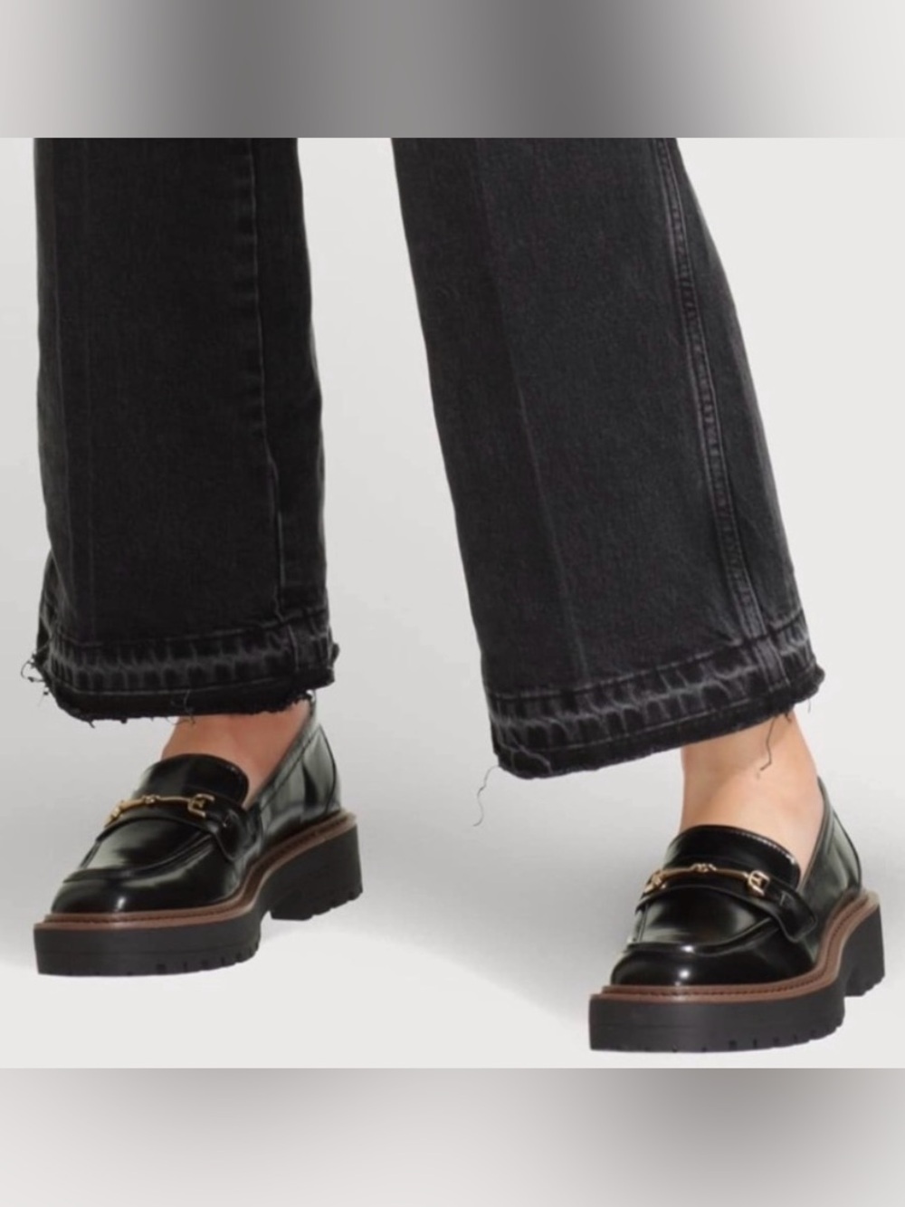 Sam Edelman Black Leather Platform Bit Loafers
